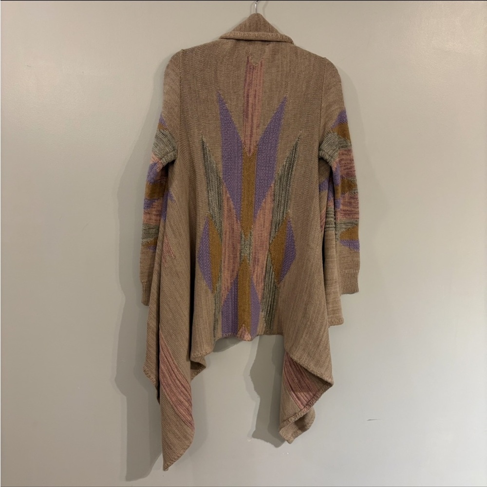 Vintage Ralph Lauren Cardigan Aztec Pastel print cotton Merino wool blend - Picture 8 of 13